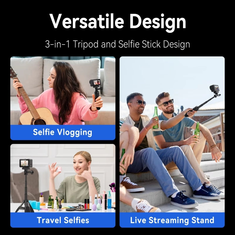 TELESIN Mini Selfie Stick Quick Release Tripod 15-40cm Adjustable Bracket For Sports Camera - free shipping - PMC TechLife - Order now!