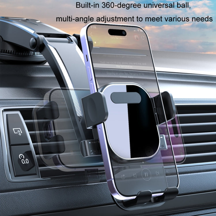 Car Suction Cup Dashboard Automatic Lock Mobile Phone Holder, Style: Glossy Telescopic Base - Universal Car Holders by PMC Jewellery | Online Shopping South Africa | PMC Jewellery | Buy Now Pay Later Mobicred