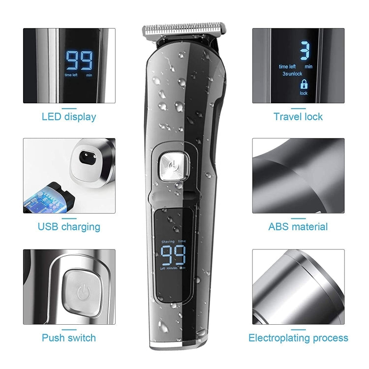 6 in 1 Men Waterproof Electric Hair Trimmer Kit Nose Trimmer, Mustache Trimmer Body Shaver 8688 - Hair Trimmer by PMc TechLife | Online Shopping South Africa | PMc TechLife | Buy Now Pay Later Mobicred
