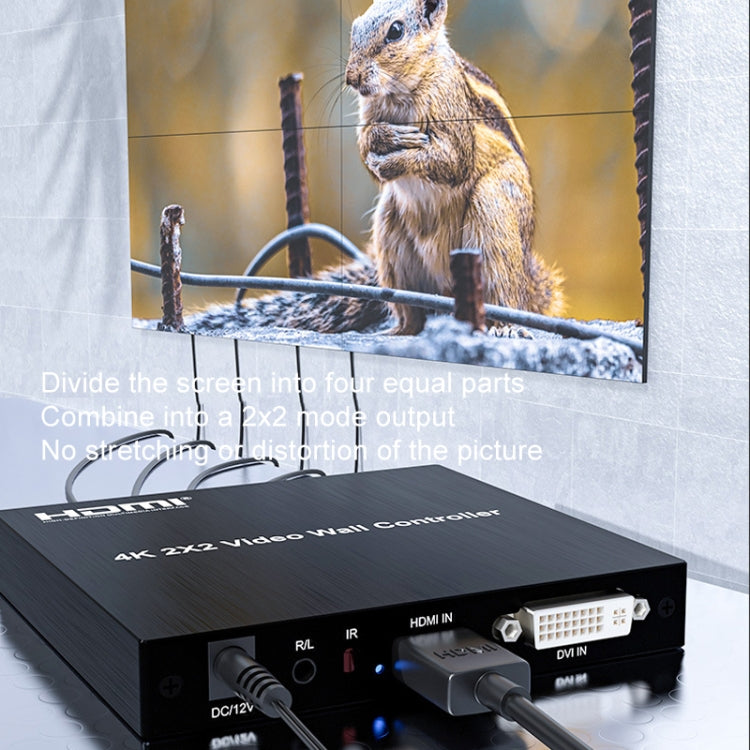 4K 2x2 HDMI Video HD Splice Support HDMI / DVI Input 4CH HDMI Output US Plug - Splitter by PMC Jewellery | Online Shopping South Africa | PMC Jewellery | Buy Now Pay Later Mobicred