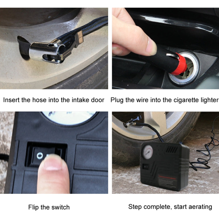 Car Tire Air Pump 12V Metal Electric Tire Pressure Gauge(Square) - Inflatable Pump by PMC TechLife | Online Shopping South Africa | PMC TechLife | Buy Now Pay Later Mobicred
