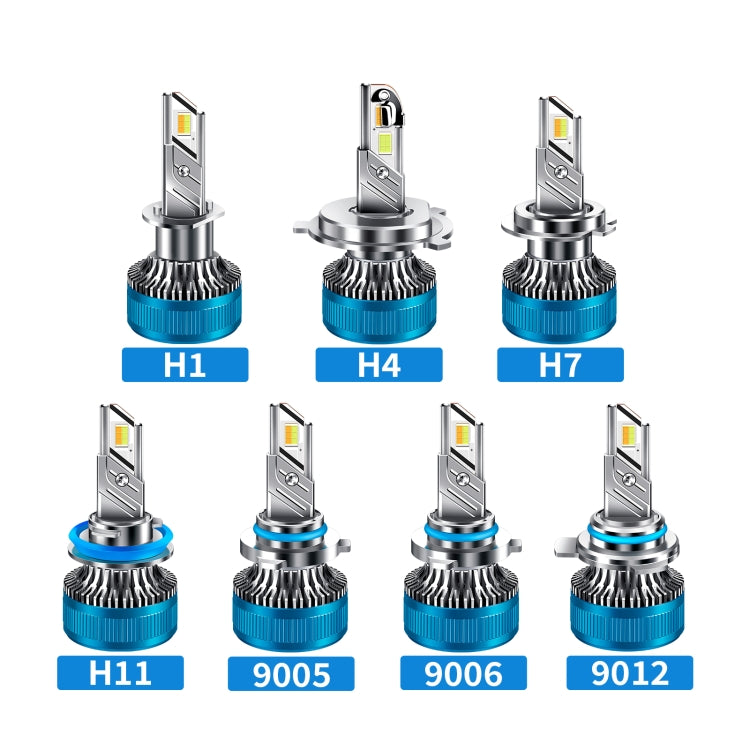 50W Three-color LED Double Copper Tube Aluminum Alloy Headlight, Bulb: 9005 - free shipping - PMC Jewellery - Order now!