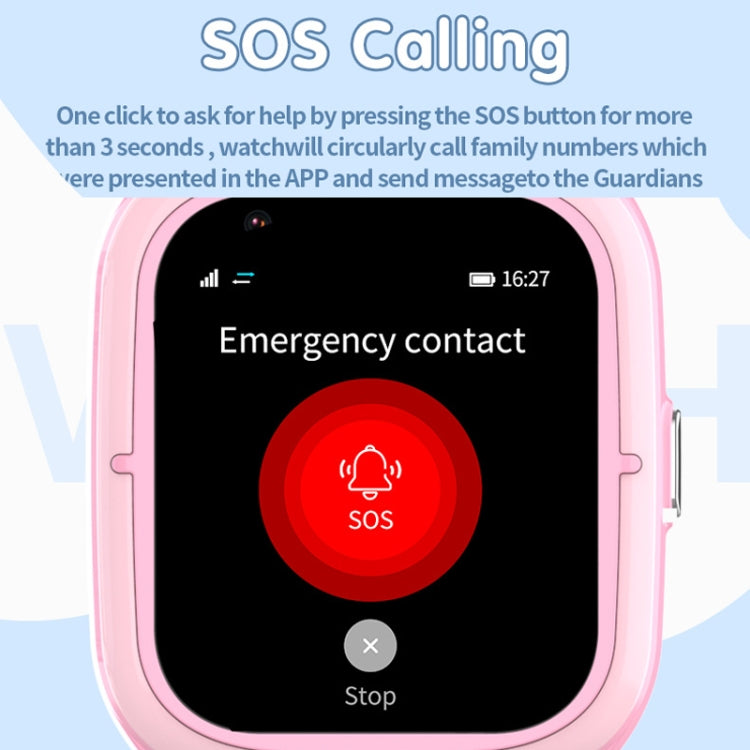 4G Kids Smart Phone Positioning Watch IP67 Waterproof / Video / Voice Calling(Pink) - Smart Watches by PMC TechLife | Online Shopping South Africa | PMC TechLife | Buy Now Pay Later Mobicred
