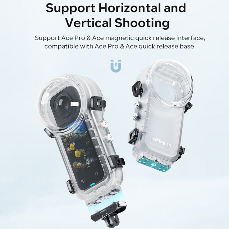 For Insta360 X4 aMagisn 50m Depth Waterproof Protective Case Quick Release Invisible Diving Cover - free shipping - PMc TechLife - Order now!