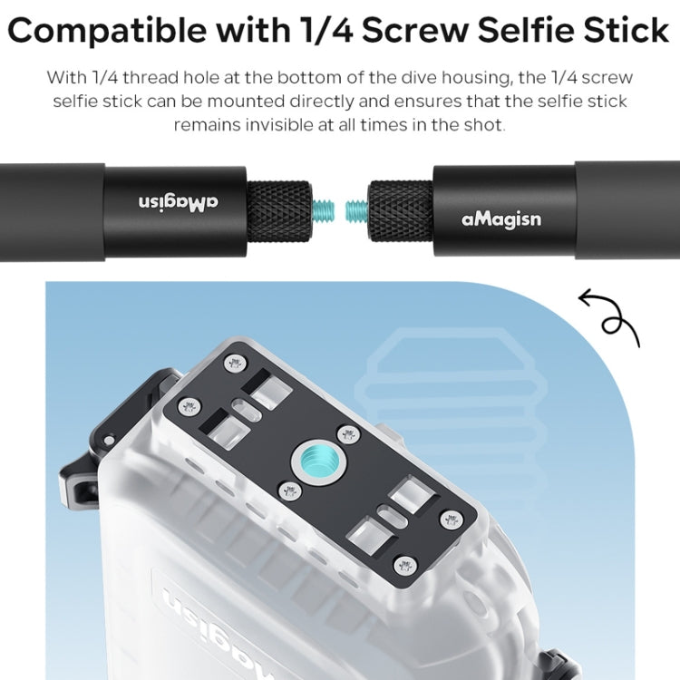 For Insta360 X4 aMagisn 50m Depth Waterproof Protective Case Quick Release Invisible Diving Cover - free shipping - PMc TechLife - Order now!