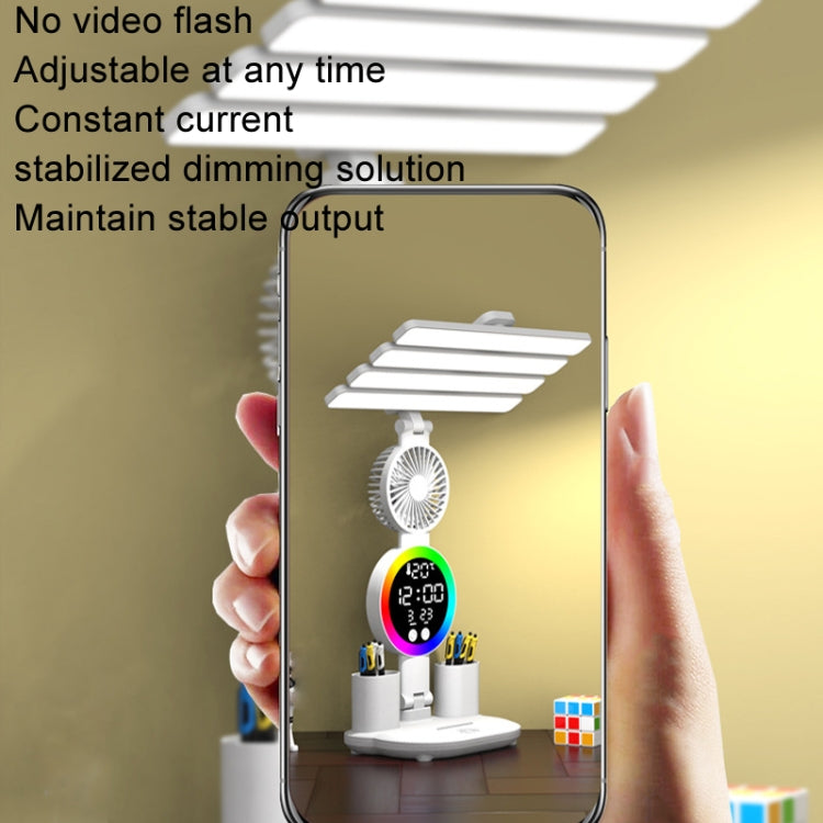 4 Heads Horizontal LED Eye-Care Table Lamp Children Study Desktop Reading Light With Pen Holder, Style: Clock Plug Power - Desk Lamps by PMc TechLife | Online Shopping South Africa | PMc TechLife | Buy Now Pay Later Mobicred