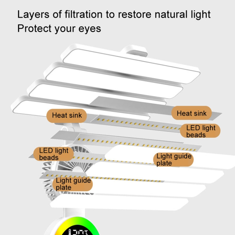4 Heads Horizontal LED Eye-Care Table Lamp Children Study Desktop Reading Light With Pen Holder, Style: Clock Plug Power - Desk Lamps by PMc TechLife | Online Shopping South Africa | PMc TechLife | Buy Now Pay Later Mobicred
