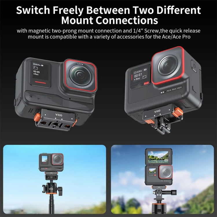 VRIG Magnetic Quick Release Adapter for Action Camera , Spec: Base+Top Cover Kit - free shipping - PMC TechLife - Order now!