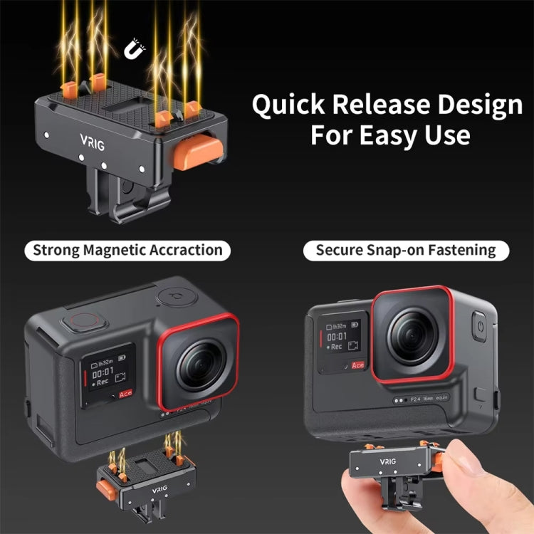 VRIG Magnetic Quick Release Adapter for Action Camera , Spec: Base+Top Cover Kit - free shipping - PMC TechLife - Order now!