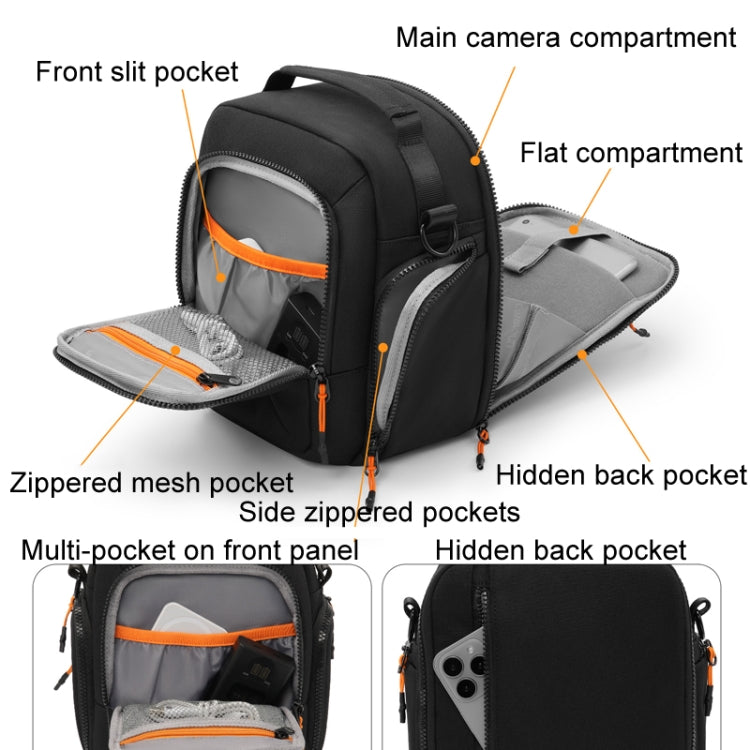 Cwatcun D140 Shoulder Crossbody Camera Storage Bag Shockproof Dropproof Leisure Outdoor Small Bag, Color: Large Black - free shipping - PMC TechLife - Order now!