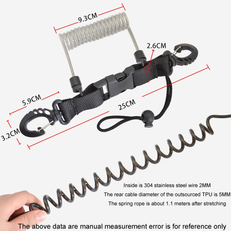 Diving Camera TPU Spring Steel Wire Retractable Anti-lost Rope, Color: Transparent Black - free shipping - PMC TechLife - Order now!