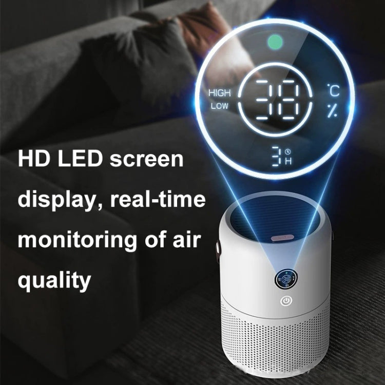 HX830 Smart Digital Display UV Ultraviolet Sterilization Desktop Negative Ion Air Purifier(White) - free shipping - PMC TechLife - Order now!