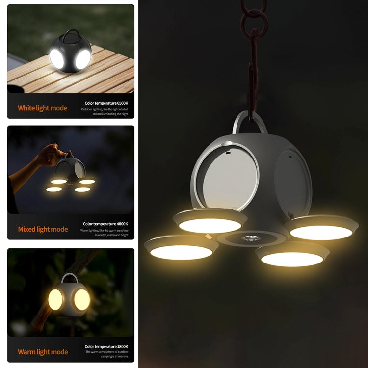 HX123 Handheld Folding Flashlight Camping Light Portable Outdoor Wireless Atmosphere Light(Gray) - Camping Lighting by PMc TechLife | Online Shopping South Africa | PMc TechLife | Buy Now Pay Later Mobicred