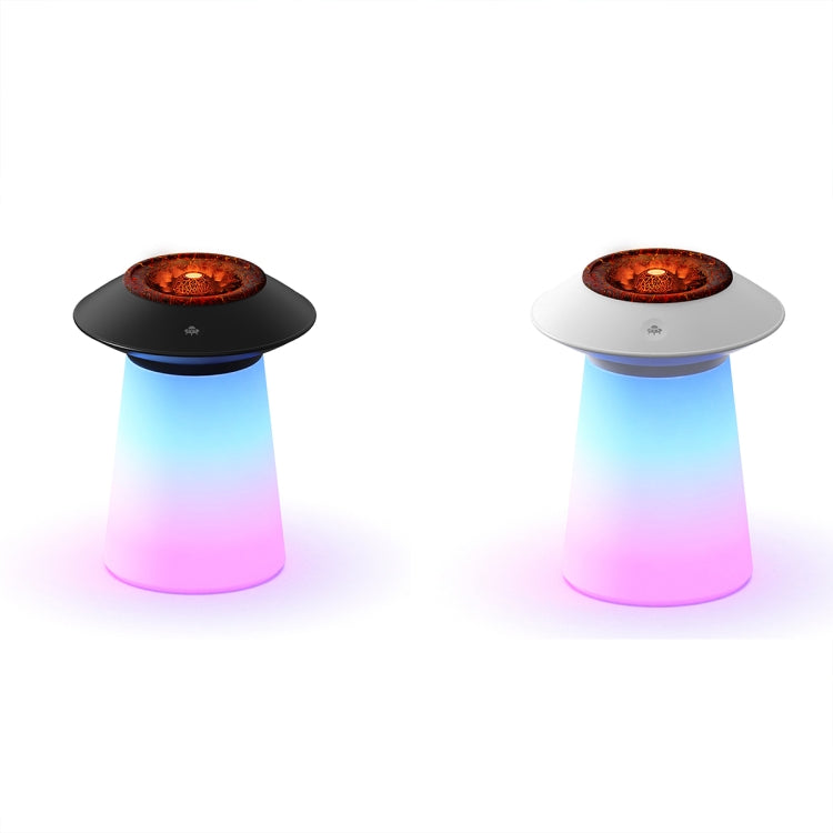 HX126 Sound Pickup RGB Light Volcano Humidifier Simulated Flame Aromatherapy Machine, Color: White - free shipping - PMC TechLife - Order now!