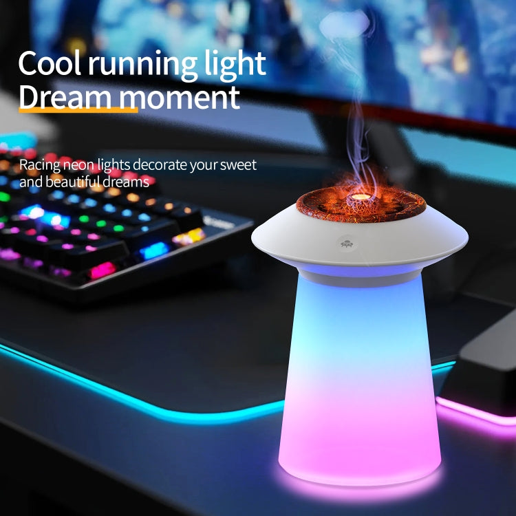 HX126 Sound Pickup RGB Light Volcano Humidifier Simulated Flame Aromatherapy Machine, Color: Black - Air Purifiers & Accessories by PMc TechLife | Online Shopping South Africa | PMc TechLife | Buy Now Pay Later Mobicred