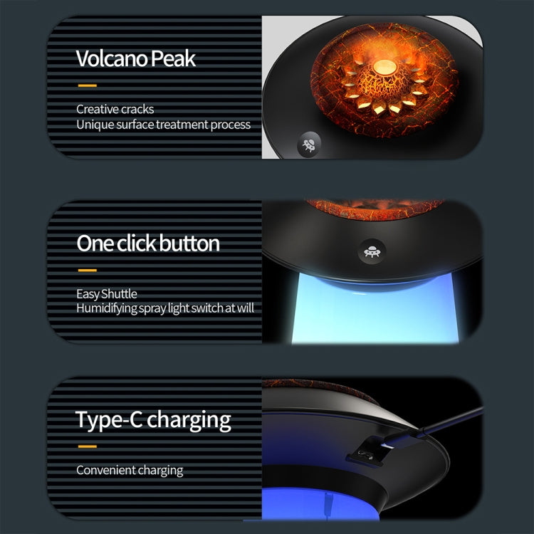 HX126 Sound Pickup RGB Light Volcano Humidifier Simulated Flame Aromatherapy Machine, Color: White - free shipping - PMC TechLife - Order now!