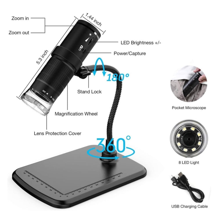 1000x HD WiFi Digital Electron Microscope(Folding Type) - free shipping - PMC Jewellery - Order now!