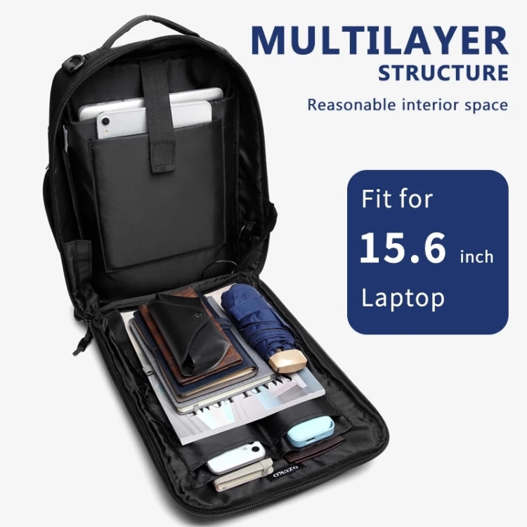 Ozuko Business Laptop USB Backpack Men Schoolbag(Black) - free shipping - PMC Jewellery - Order now!