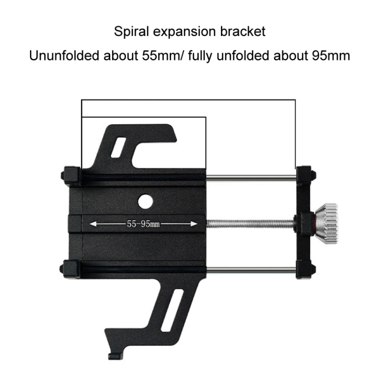 Aluminum Alloy Motorcycle Bicycle Navigation Mobile Phone Holder(Black) - Holder by PMC TechLife | Online Shopping South Africa | PMC TechLife | Buy Now Pay Later Mobicred