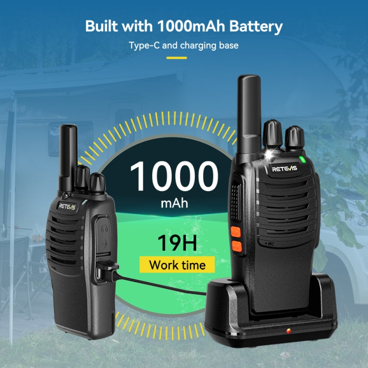 RETEVIS H777 1pair 16 Channels Compact Portable Handheld Walkie Talkie With Charging Base, Style: FRS - free shipping - PMC TechLife - Order now!