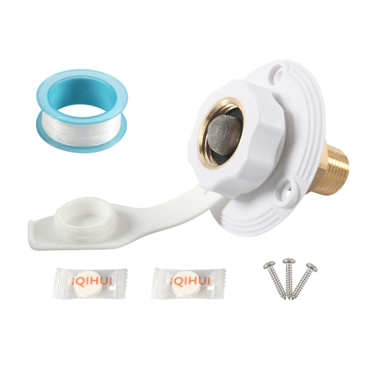 RV Brass Water Inlet Check Valve Yacht Accessories, Color: White+Raw Tape - free shipping - PMC Jewellery - Order now!