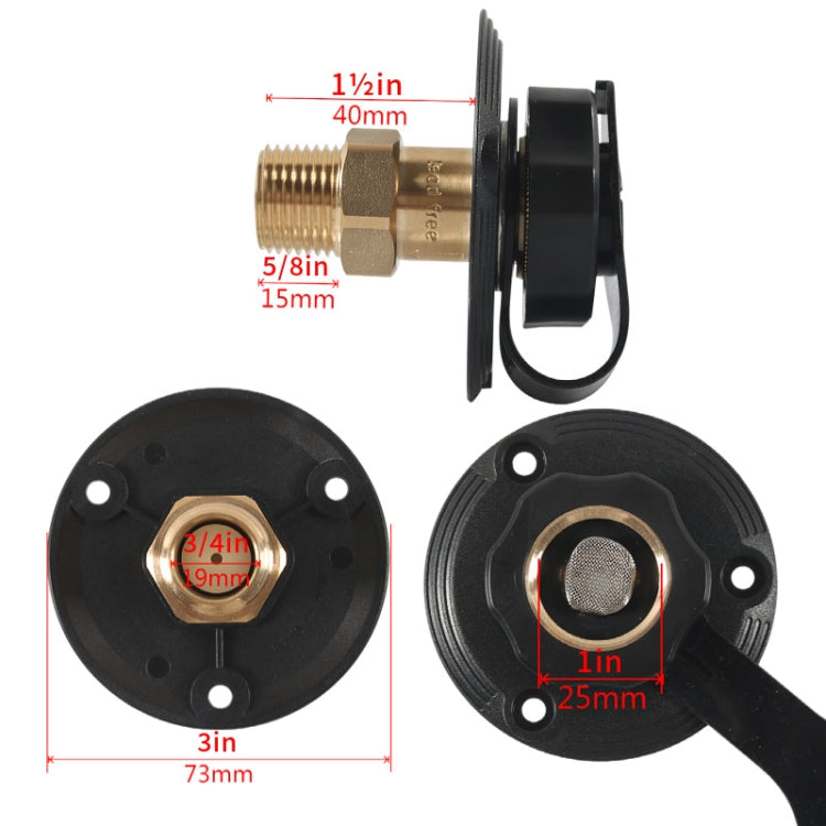 RV Brass Water Inlet Check Valve Yacht Accessories, Color: White+Raw Tape - free shipping - PMC Jewellery - Order now!