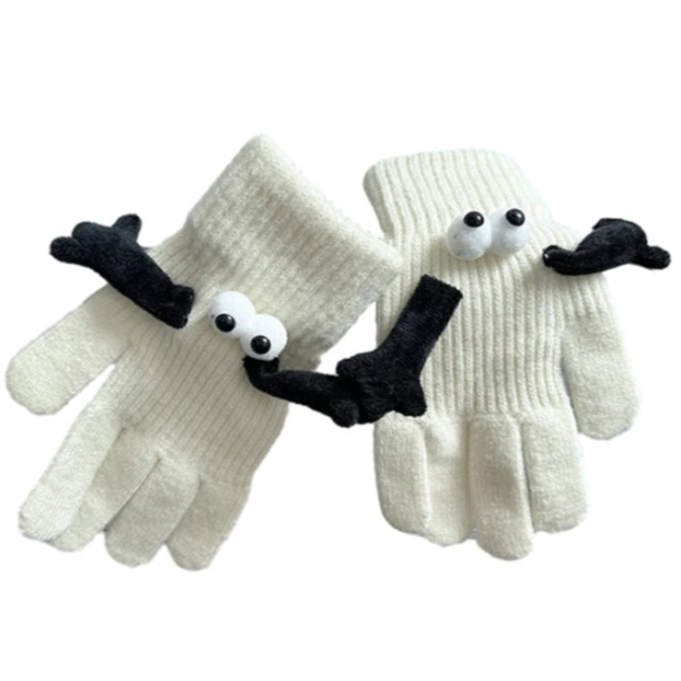 Fall Winter Couple Students Magnetic Warm Gloves Cute Dolls Outdoor Hand In Hand Mittens, Size: Average(White) - Full Finger Gloves by PMC TechLife | Online Shopping South Africa | PMC TechLife | Buy Now Pay Later Mobicred