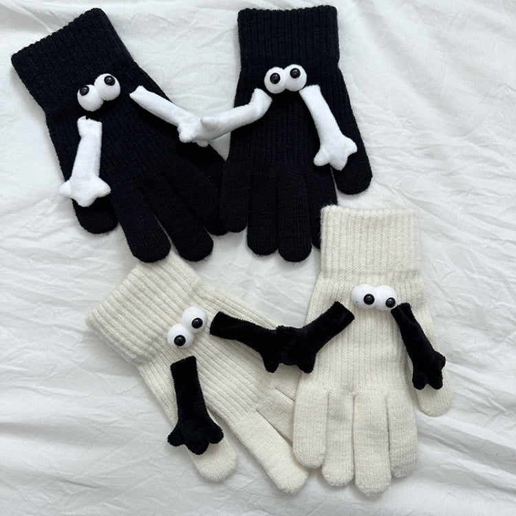 Fall Winter Couple Students Magnetic Warm Gloves Cute Dolls Outdoor Hand In Hand Mittens, Size: Average(White) - Full Finger Gloves by PMC TechLife | Online Shopping South Africa | PMC TechLife | Buy Now Pay Later Mobicred