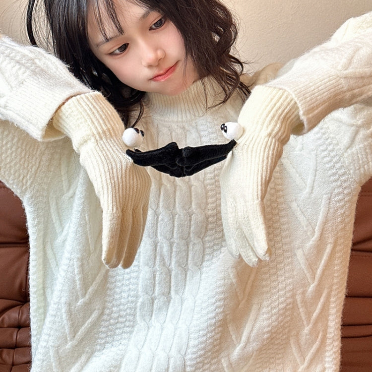 Fall Winter Couple Students Magnetic Warm Gloves Cute Dolls Outdoor Hand In Hand Mittens, Size: Average(White) - Full Finger Gloves by PMC TechLife | Online Shopping South Africa | PMC TechLife | Buy Now Pay Later Mobicred