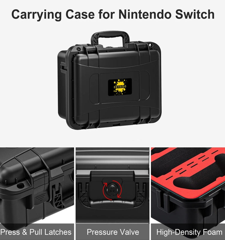 DEVASO For Switch / OLED IP67 Waterproof Storage Case Hardshell Bag, Color: Orange Blue+Shoulder Strap - free shipping - PMC Jewellery - Order now!