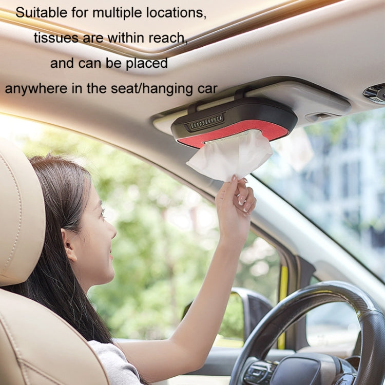 Car Sun Visor Hanging Sunroof Seat Back Tissue Box, Color: Suede Dark Gray - free shipping - PMC Jewellery - Order now!