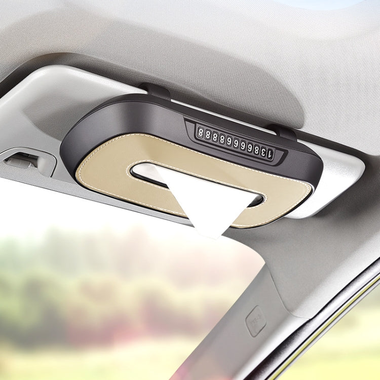 Car Sun Visor Hanging Sunroof Seat Back Tissue Box, Color: Leather Beige - Stowing Tidying by PMC Jewellery | Online Shopping South Africa | PMC Jewellery | Buy Now Pay Later Mobicred