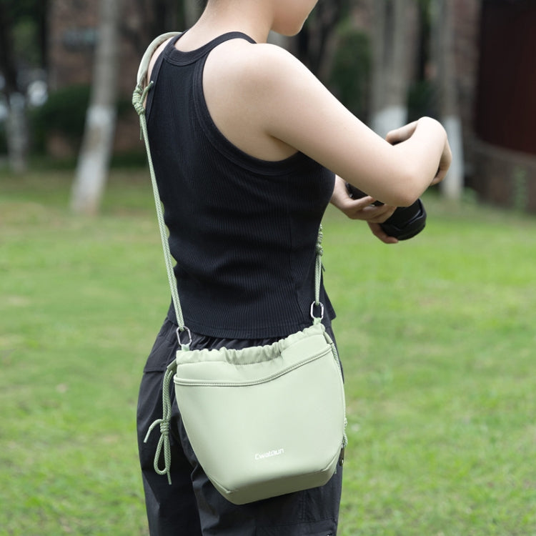 Cwatcun D159 Cloud Drawstring Camera Bag Shoulder Crossbody Photo Bag(Light Green) - free shipping - PMC TechLife - Order now!