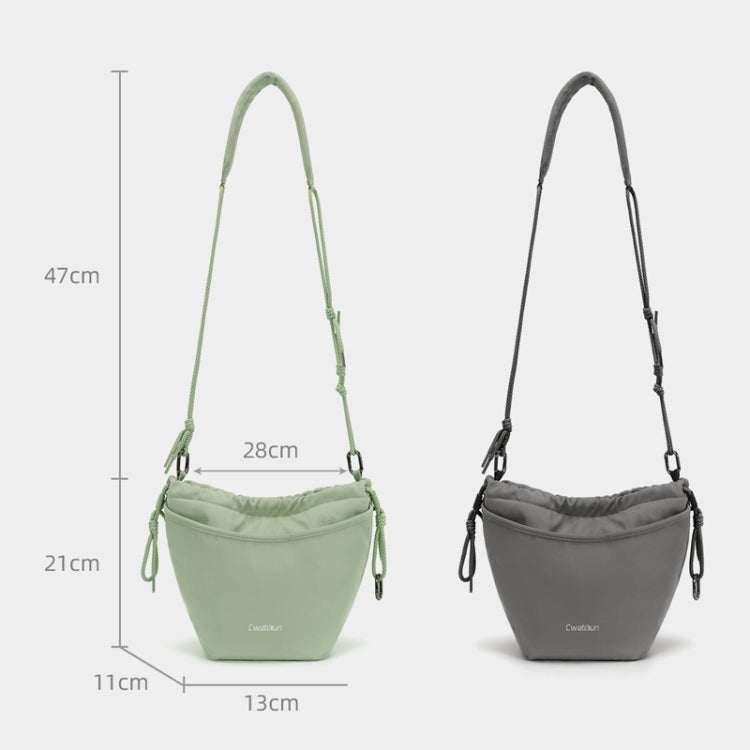 Cwatcun D159 Cloud Drawstring Camera Bag Shoulder Crossbody Photo Bag(Light Green) - free shipping - PMC TechLife - Order now!