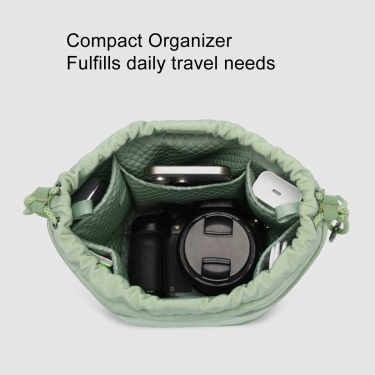 Cwatcun D159 Cloud Drawstring Camera Bag Shoulder Crossbody Photo Bag(Light Green) - free shipping - PMC TechLife - Order now!