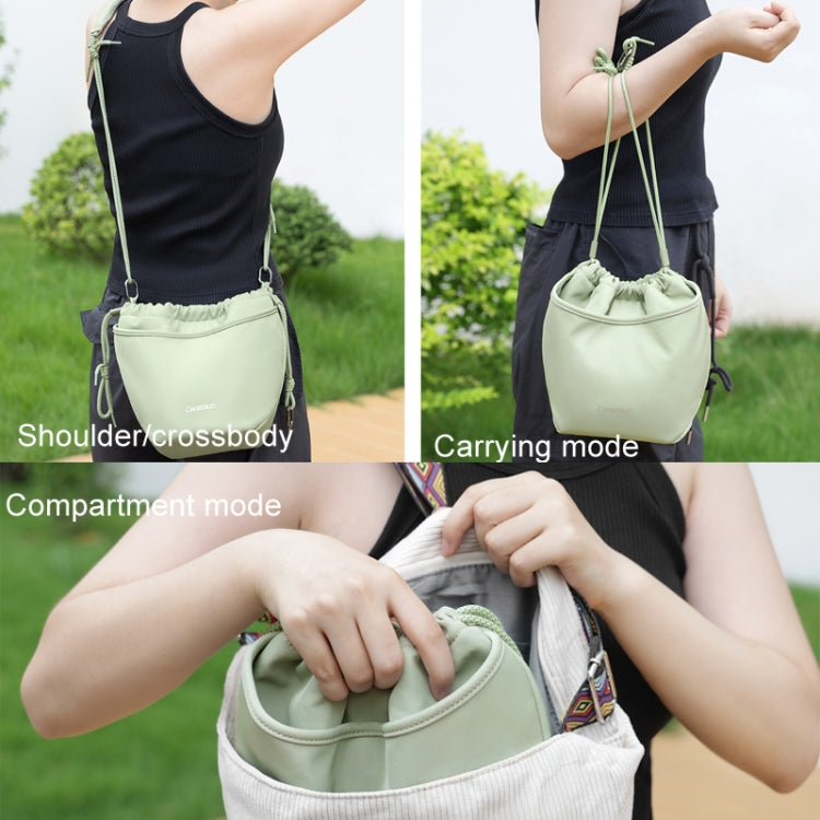Cwatcun D159 Cloud Drawstring Camera Bag Shoulder Crossbody Photo Bag(Light Green) - free shipping - PMC TechLife - Order now!