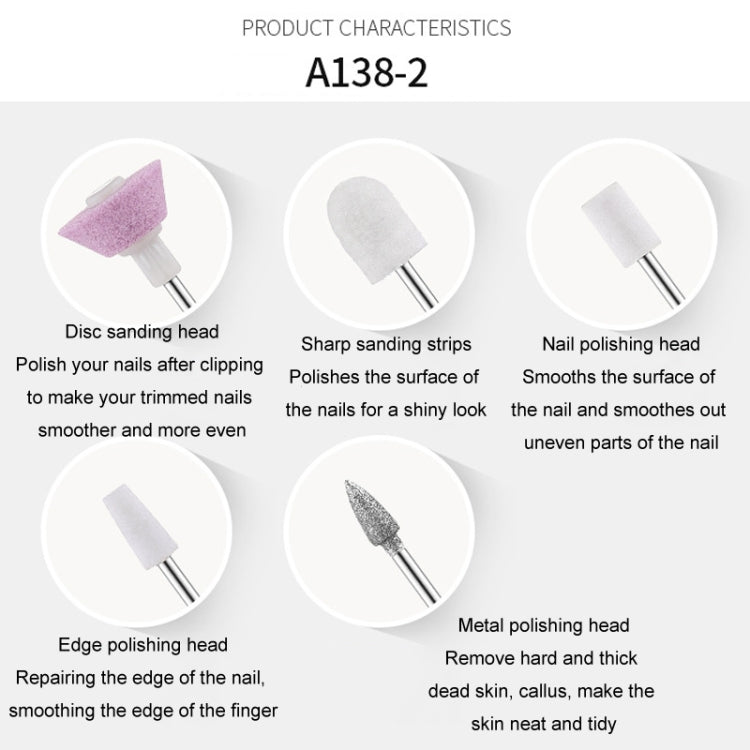 A138-1 Manicure Grinding Heads Set Nail Polishers Accessories Nail Tools - free shipping - PMc TechLife - Order now!