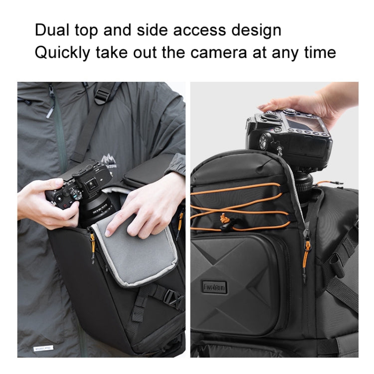 Cwatcun D132 DSLR Camera Backpack Hard-shell Crashproof Waterproof Decompression Shoulder Photo Bag, Color: 1st Generation Large Black - free shipping - PMC TechLife - Order now!