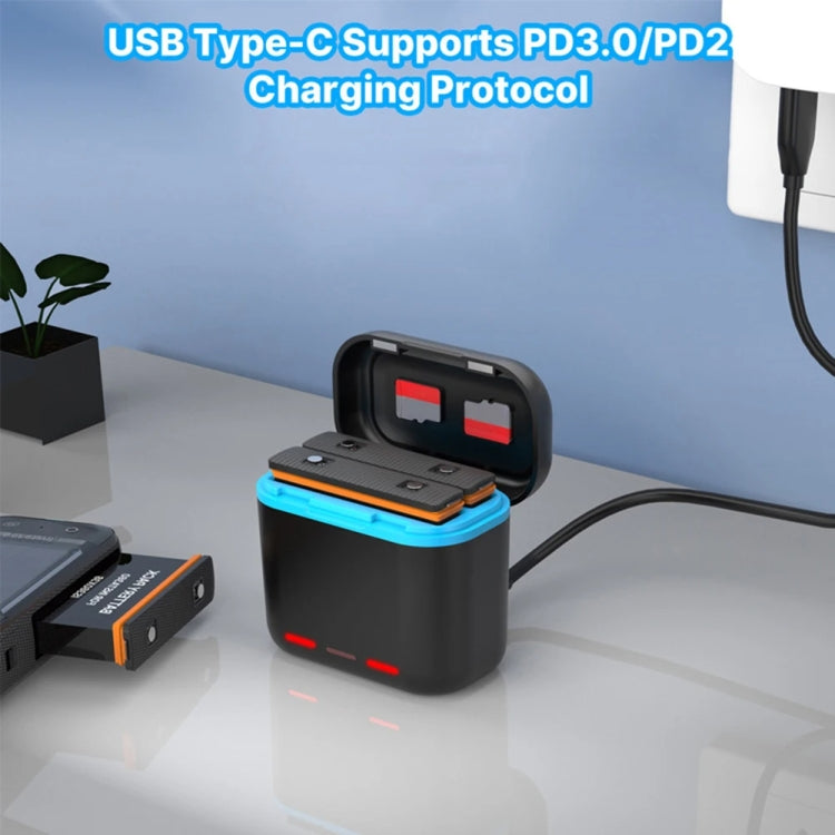 For Insta360 X3 Battery Charger Dual Battery Storage Charging Case(Black) - free shipping - PMC TechLife - Order now!