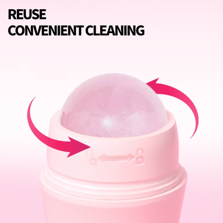Natural Rose Quartz Face Oil Absorbing Roller Volcanic Stone Facial Skin Repair Cleansing Massager(White) - free shipping - PMC TechLife - Order now!