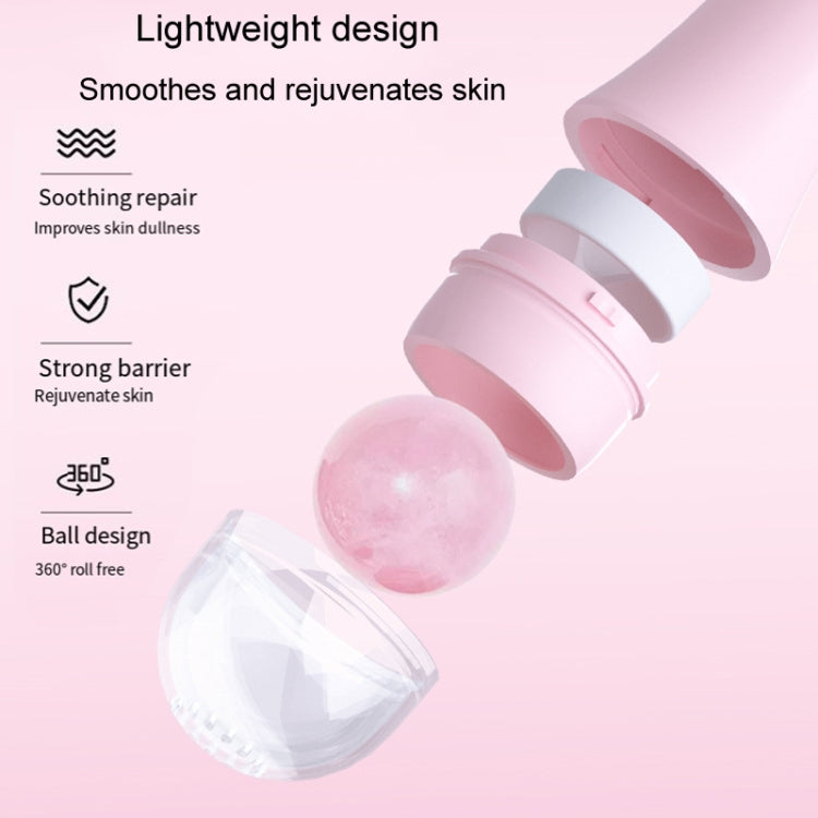 Natural Rose Quartz Face Oil Absorbing Roller Volcanic Stone Facial Skin Repair Cleansing Massager(White) - free shipping - PMC TechLife - Order now!