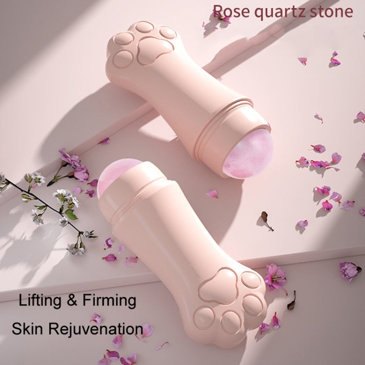 Natural Rose Quartz Face Oil Absorbing Roller Volcanic Stone Facial Skin Repair Cleansing Massager(White) - free shipping - PMC TechLife - Order now!