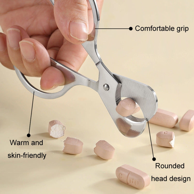 Portable Pill Cutter Stainless Steel Cigar Dispensing Scissors, Style: Round Handle Silver - free shipping - PMC TechLife - Order now!
