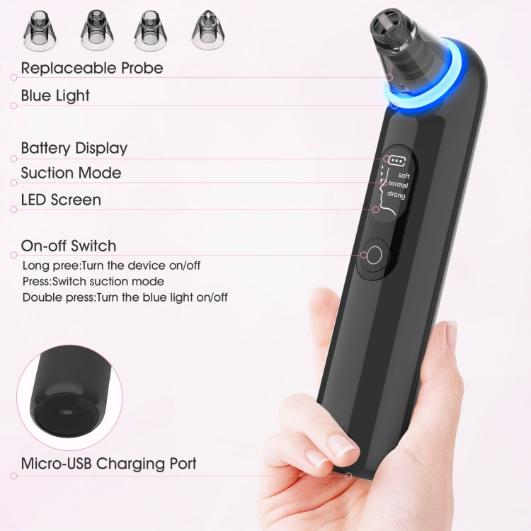 Electric Beauty Instrument Face Pore Remover Blackhead Acne Cleaner(Black) - Beauty Instrument by PMc TechLife | Online Shopping South Africa | PMc TechLife | Buy Now Pay Later Mobicred
