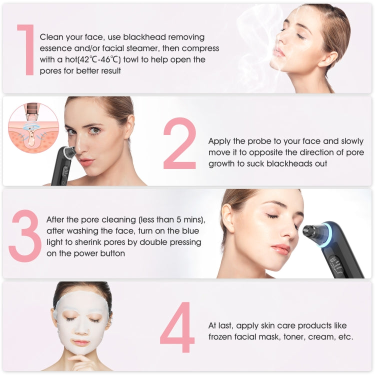 Electric Beauty Instrument Face Pore Remover Blackhead Acne Cleaner(Black) - Beauty Instrument by PMc TechLife | Online Shopping South Africa | PMc TechLife | Buy Now Pay Later Mobicred