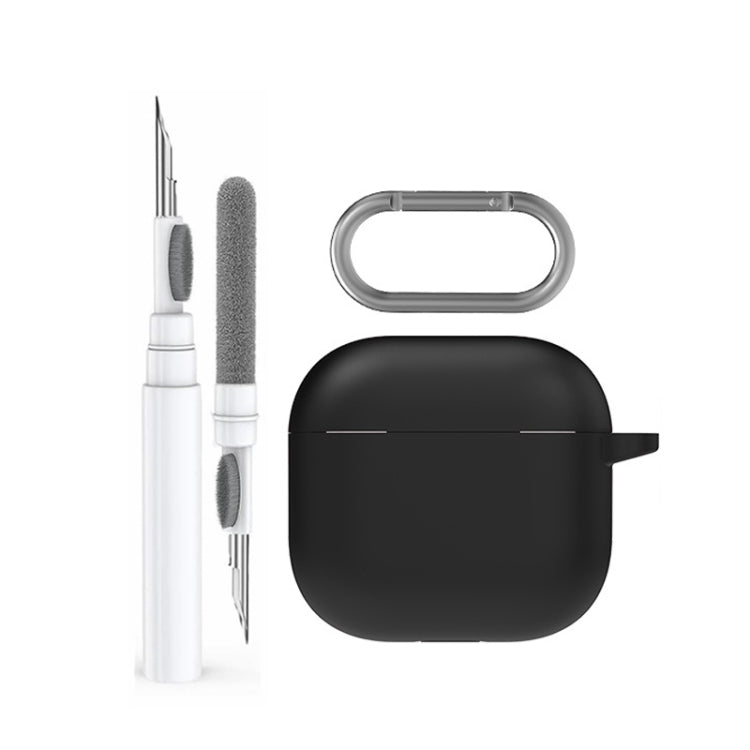 For Airpods 4 AhaStyle WG163 Earphone Drop-Proof Dust-Proof Silicone Protective Case With Cleanning Pen(Black) - free shipping - PMC Jewellery - Order now!
