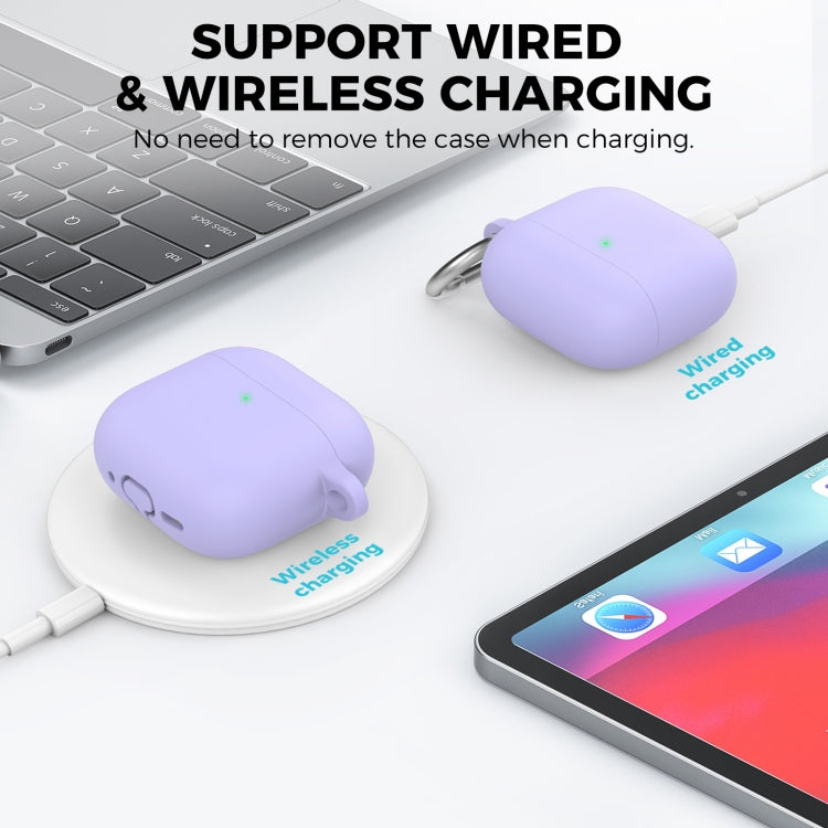 For Airpods 4 AhaStyle WG163 Earphone Drop-Proof Dust-Proof Silicone Protective Case With Cleanning Pen(Blue) - free shipping - PMC Jewellery - Order now!