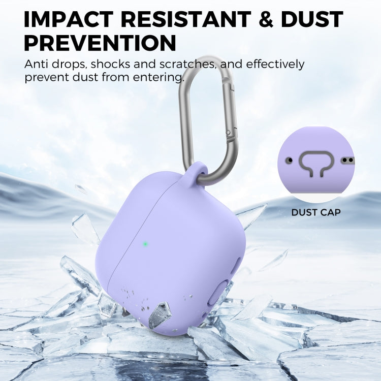 For Airpods 4 AhaStyle WG163 Earphone Drop-Proof Dust-Proof Silicone Protective Case With Cleanning Pen(Blue) - free shipping - PMC Jewellery - Order now!