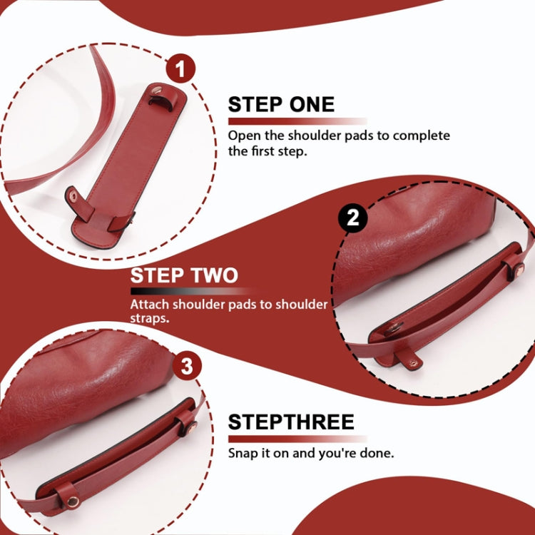 Simple Detachable Bag Anti Strangulation Leather Handle Accessory(Red) - Accessories by PMc TechLife | Online Shopping South Africa | PMc TechLife | Buy Now Pay Later Mobicred