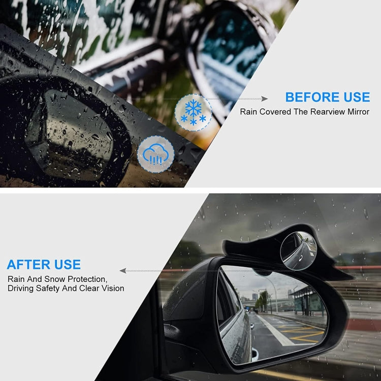 1pair Car Rearview Mirror Rain Eyebrow Blind Spot Reversing Round Mirror(White) - free shipping - PMC TechLife - Order now!